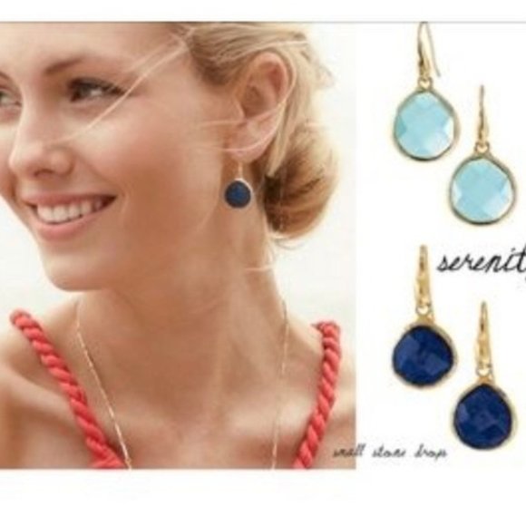 :: S&D Blue Lapis Serenity Stone Earrings - Picture 2 of 5